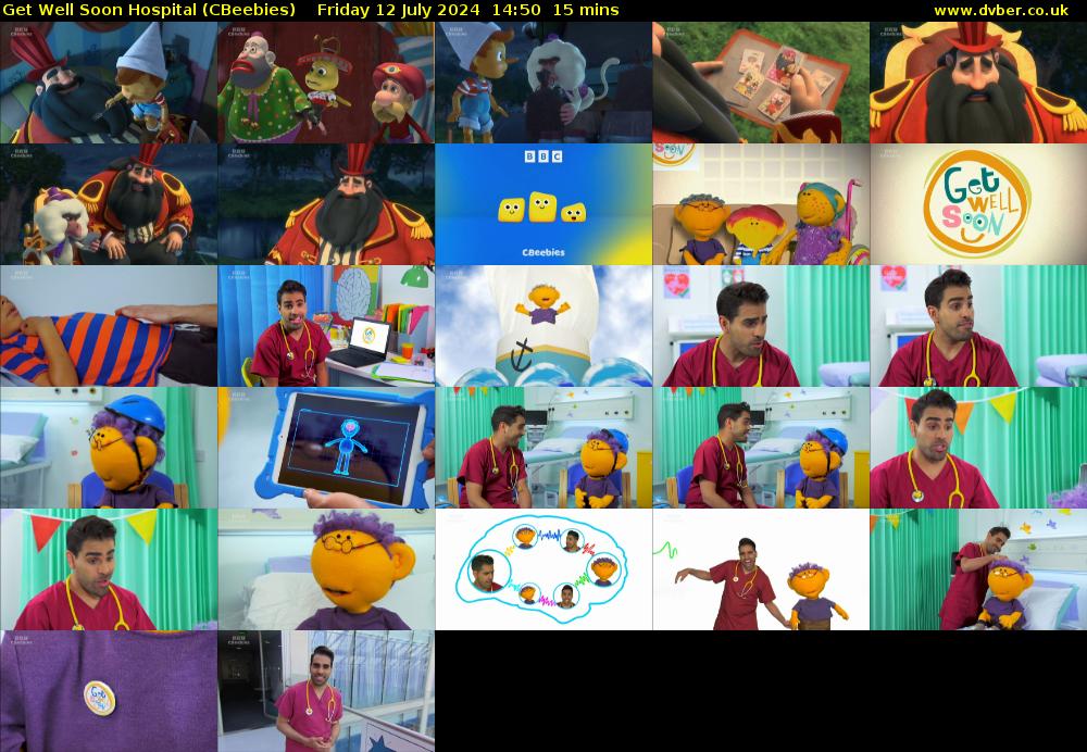 Get Well Soon Hospital (CBeebies) Friday 12 July 2024 14:50 - 15:05