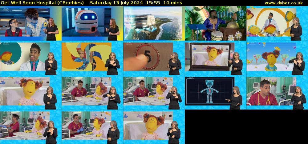 Get Well Soon Hospital (CBeebies) Saturday 13 July 2024 15:55 - 16:05