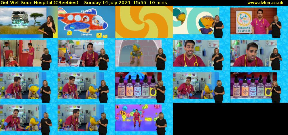 Get Well Soon Hospital (CBeebies) Sunday 14 July 2024 15:55 - 16:05