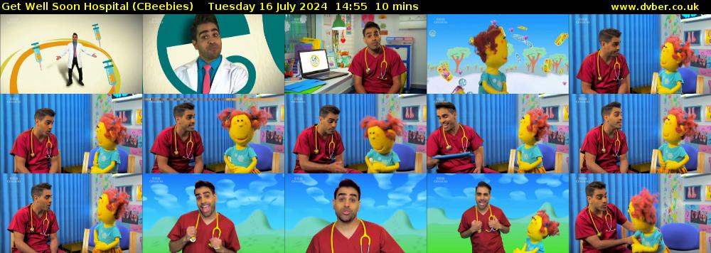 Get Well Soon Hospital (CBeebies) Tuesday 16 July 2024 14:55 - 15:05