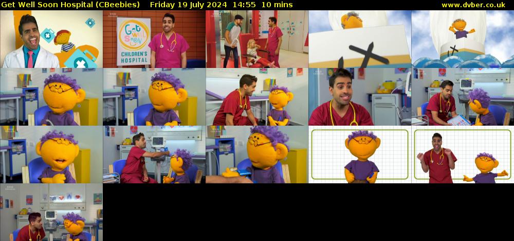 Get Well Soon Hospital (CBeebies) Friday 19 July 2024 14:55 - 15:05