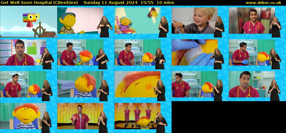 Get Well Soon Hospital (CBeebies) Sunday 11 August 2024 15:55 - 16:05