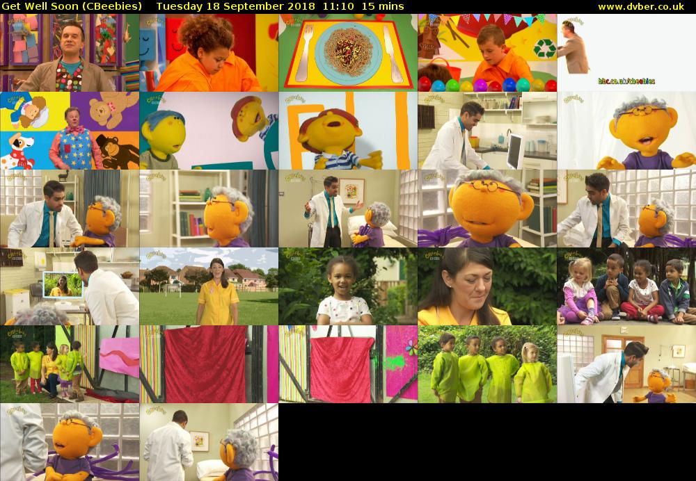 Get Well Soon (CBeebies) Tuesday 18 September 2018 11:10 - 11:25