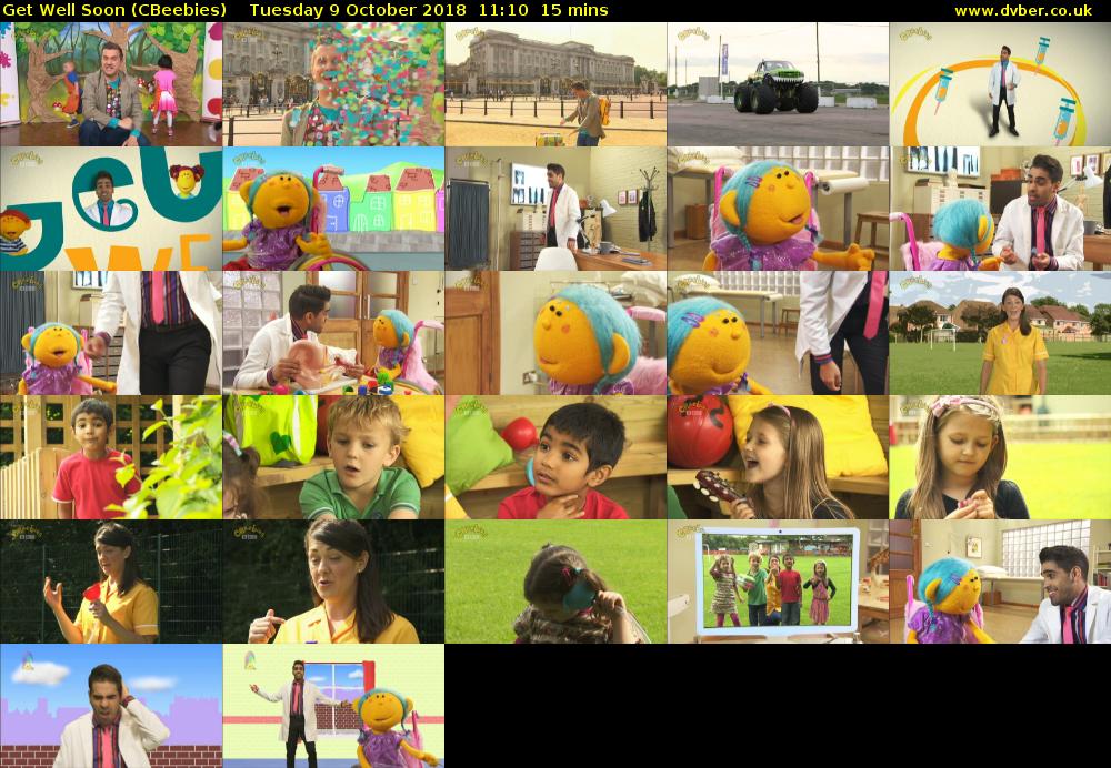 Get Well Soon (CBeebies) Tuesday 9 October 2018 11:10 - 11:25