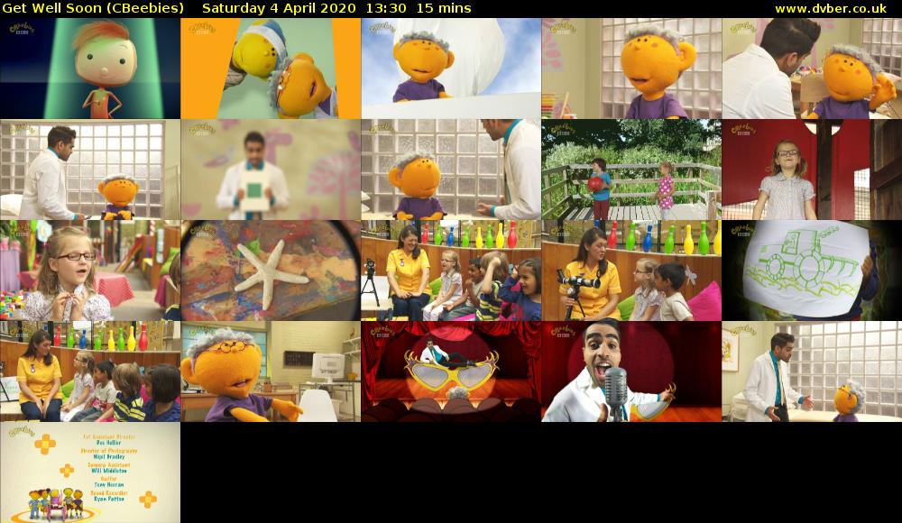Get Well Soon (CBeebies) Saturday 4 April 2020 13:30 - 13:45