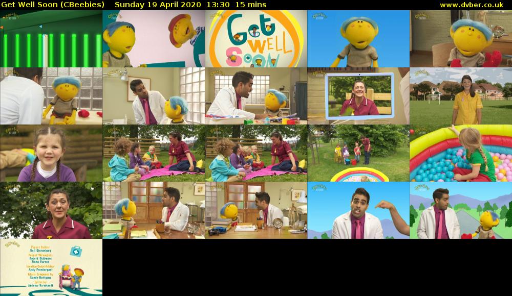 Get Well Soon (CBeebies) Sunday 19 April 2020 13:30 - 13:45