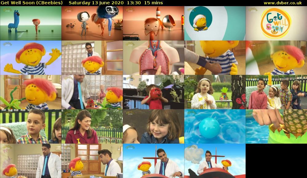 Get Well Soon (CBeebies) Saturday 13 June 2020 13:30 - 13:45
