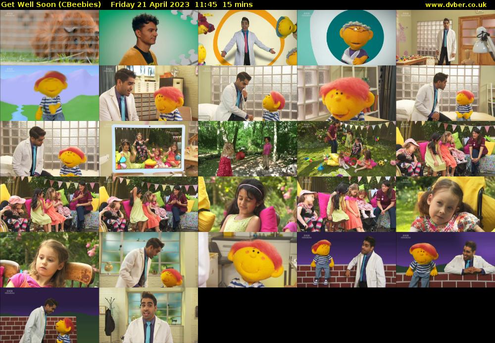Get Well Soon (CBeebies) Friday 21 April 2023 11:45 - 12:00