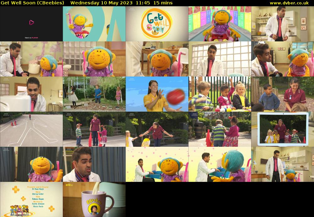 Get Well Soon (CBeebies) Wednesday 10 May 2023 11:45 - 12:00