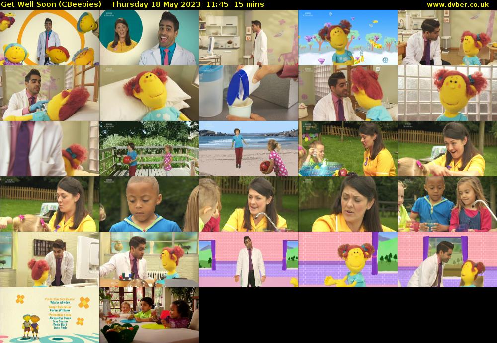 Get Well Soon (CBeebies) Thursday 18 May 2023 11:45 - 12:00