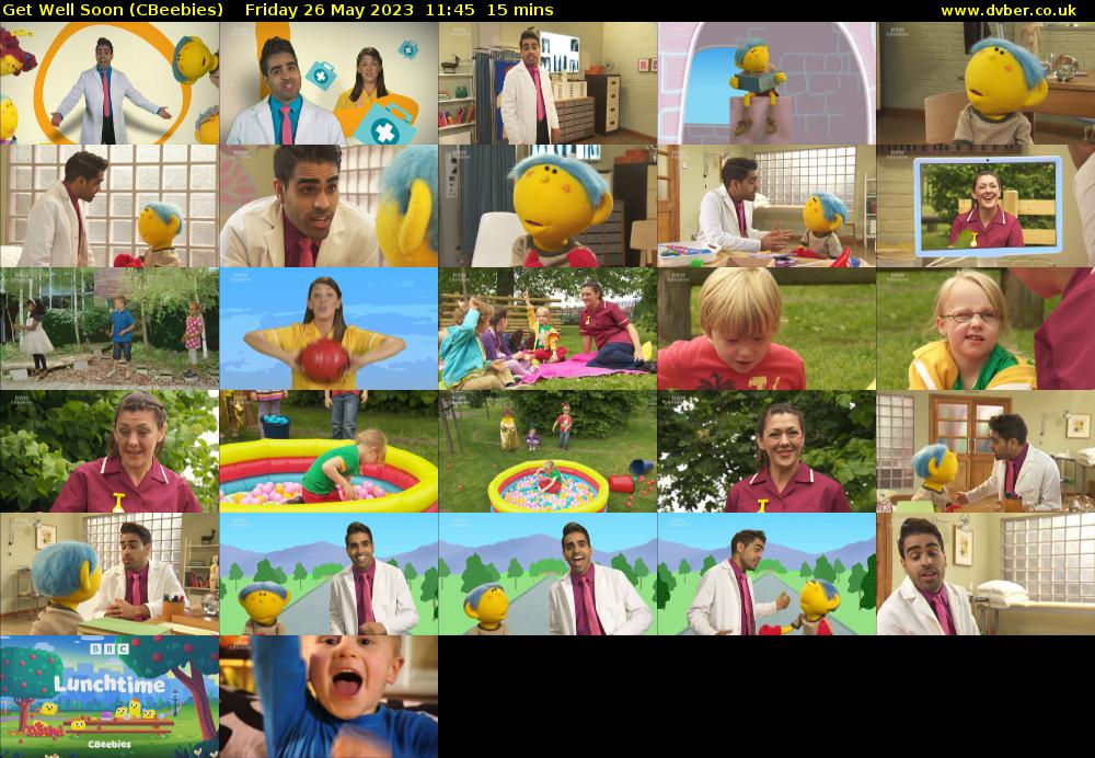 Get Well Soon (CBeebies) Friday 26 May 2023 11:45 - 12:00
