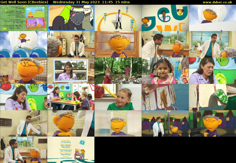Get Well Soon (CBeebies) Wednesday 31 May 2023 11:45 - 12:00