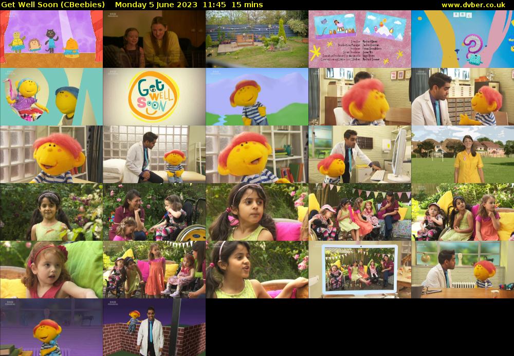 Get Well Soon (CBeebies) Monday 5 June 2023 11:45 - 12:00