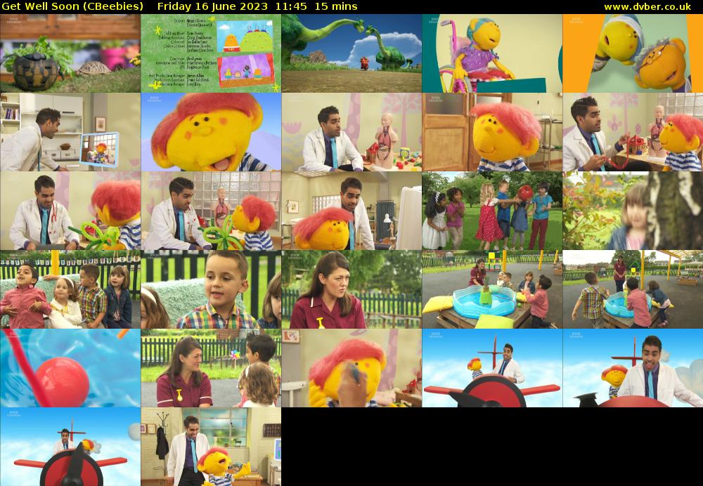 Get Well Soon (CBeebies) Friday 16 June 2023 11:45 - 12:00