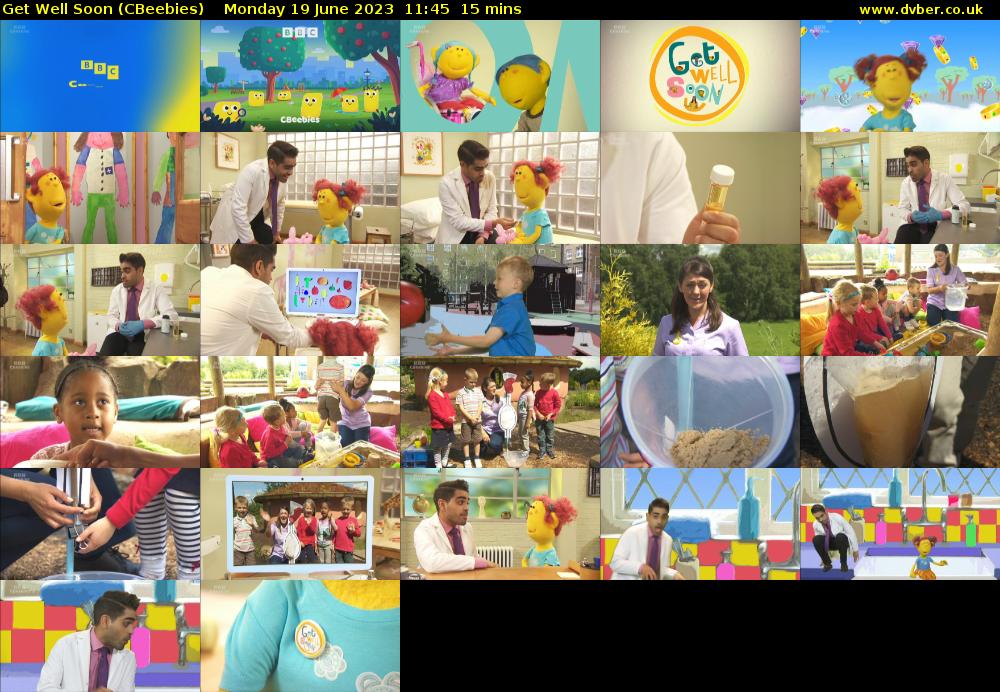 Get Well Soon (CBeebies) Monday 19 June 2023 11:45 - 12:00
