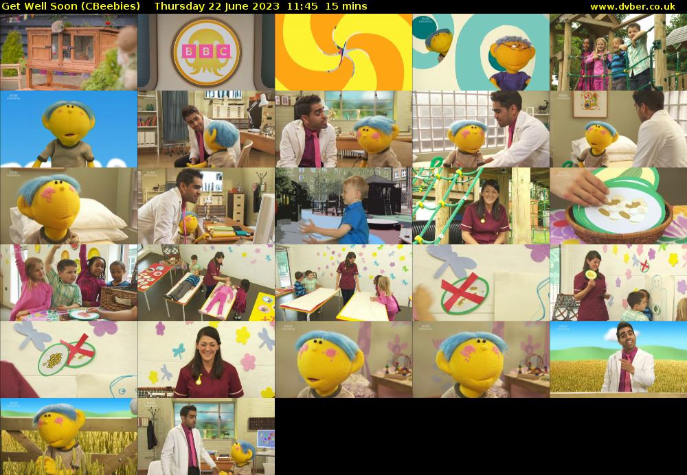 Get Well Soon (CBeebies) Thursday 22 June 2023 11:45 - 12:00