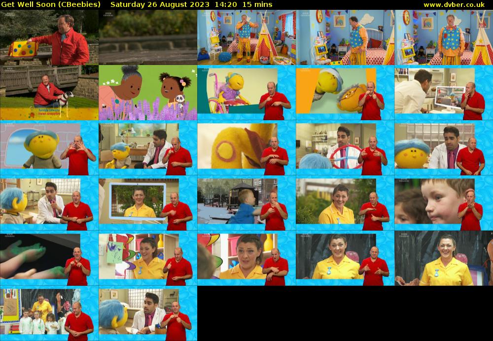 Get Well Soon (CBeebies) Saturday 26 August 2023 14:20 - 14:35