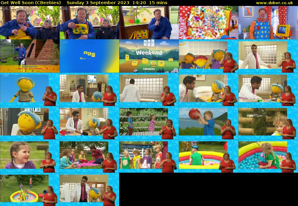 Get Well Soon (CBeebies) Sunday 3 September 2023 14:20 - 14:35