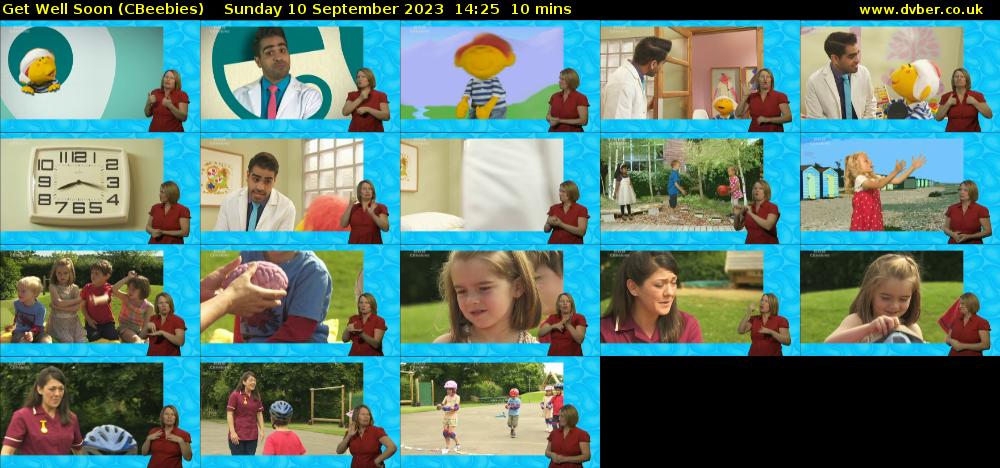 Get Well Soon (CBeebies) Sunday 10 September 2023 14:25 - 14:35