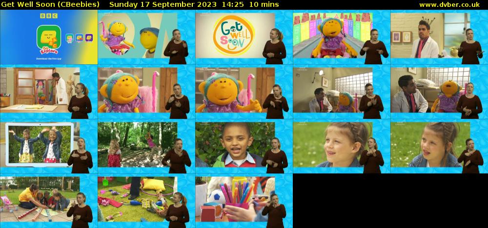 Get Well Soon (CBeebies) Sunday 17 September 2023 14:25 - 14:35