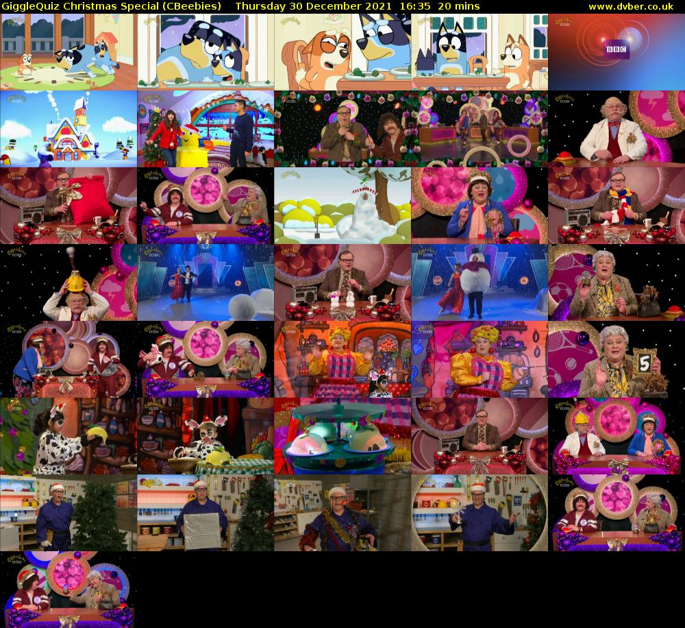 GiggleQuiz Christmas Special (CBeebies) Thursday 30 December 2021 16:35 - 16:55