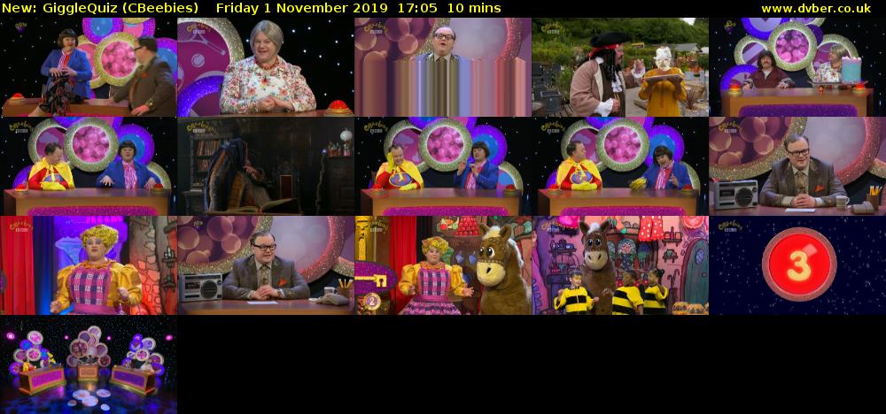 GiggleQuiz (CBeebies) Friday 1 November 2019 17:05 - 17:15