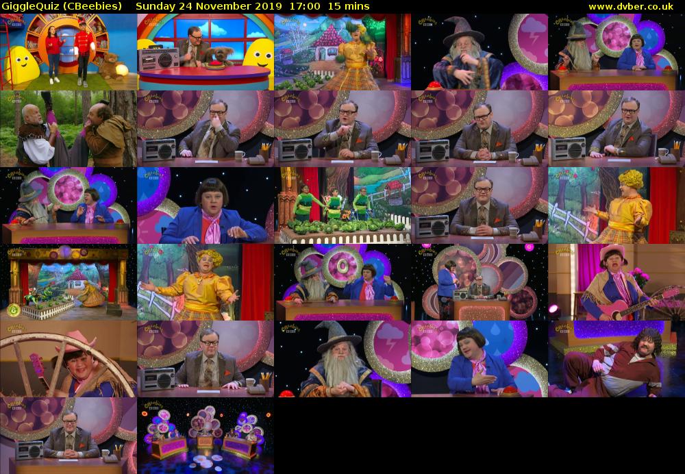 GiggleQuiz (CBeebies) Sunday 24 November 2019 17:00 - 17:15