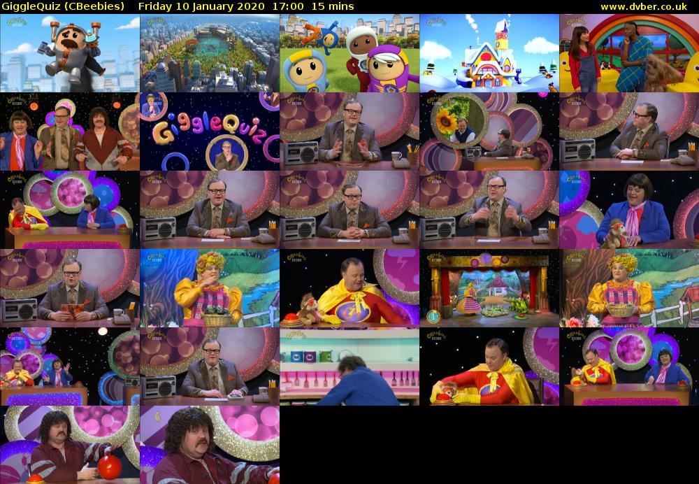 GiggleQuiz (CBeebies) Friday 10 January 2020 17:00 - 17:15
