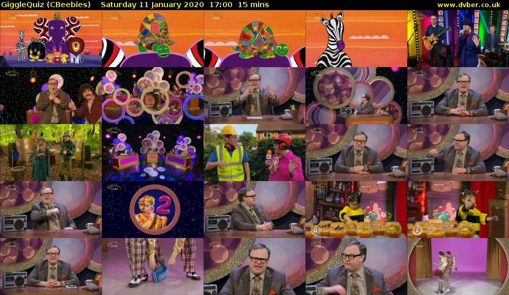 GiggleQuiz (CBeebies) Saturday 11 January 2020 17:00 - 17:15