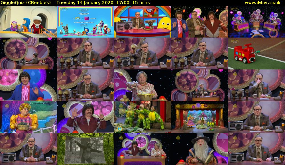 GiggleQuiz (CBeebies) Tuesday 14 January 2020 17:00 - 17:15