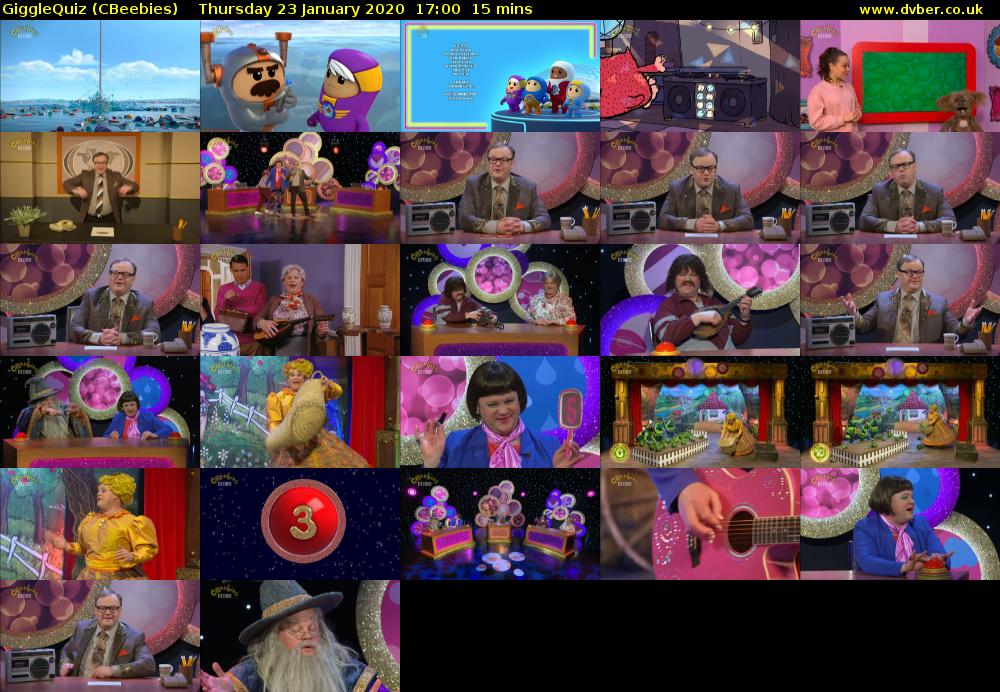 GiggleQuiz (CBeebies) Thursday 23 January 2020 17:00 - 17:15