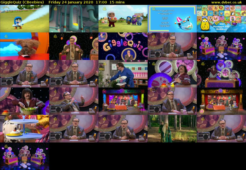GiggleQuiz (CBeebies) Friday 24 January 2020 17:00 - 17:15