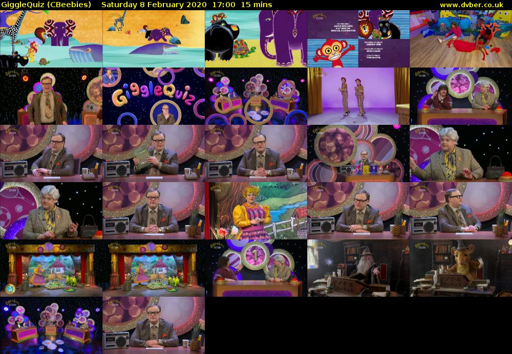 GiggleQuiz (CBeebies) Saturday 8 February 2020 17:00 - 17:15