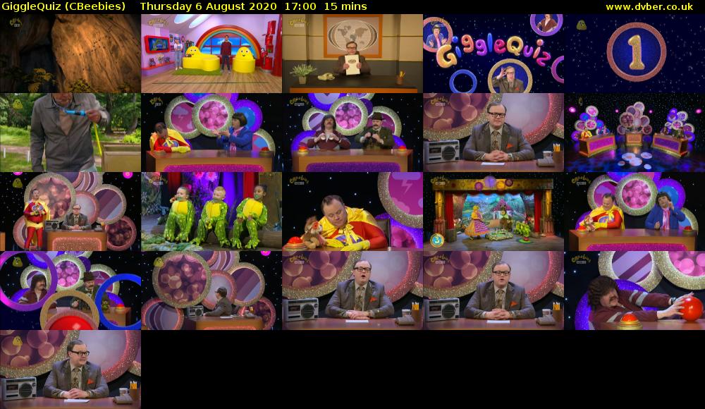 GiggleQuiz (CBeebies) Thursday 6 August 2020 17:00 - 17:15