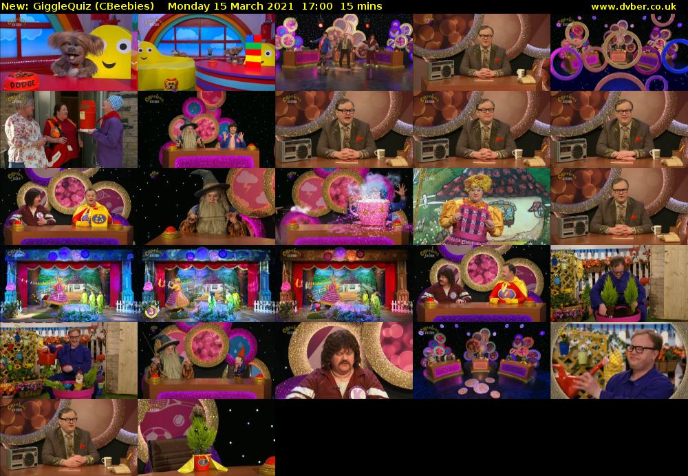 GiggleQuiz (CBeebies) Monday 15 March 2021 17:00 - 17:15