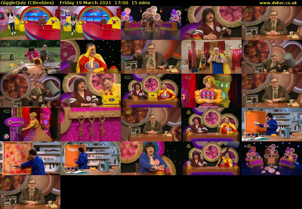 GiggleQuiz (CBeebies) Friday 19 March 2021 17:00 - 17:15