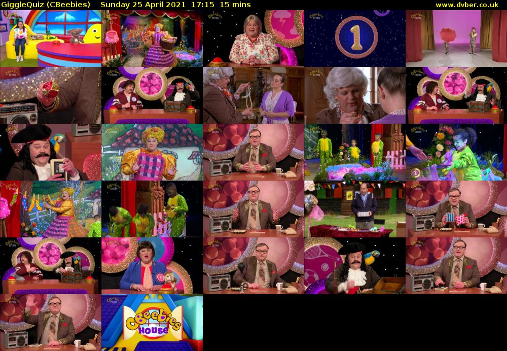 GiggleQuiz (CBeebies) Sunday 25 April 2021 17:15 - 17:30
