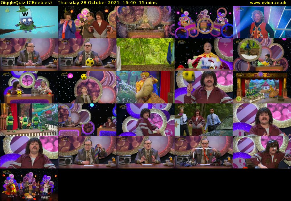 GiggleQuiz (CBeebies) Thursday 28 October 2021 16:40 - 16:55