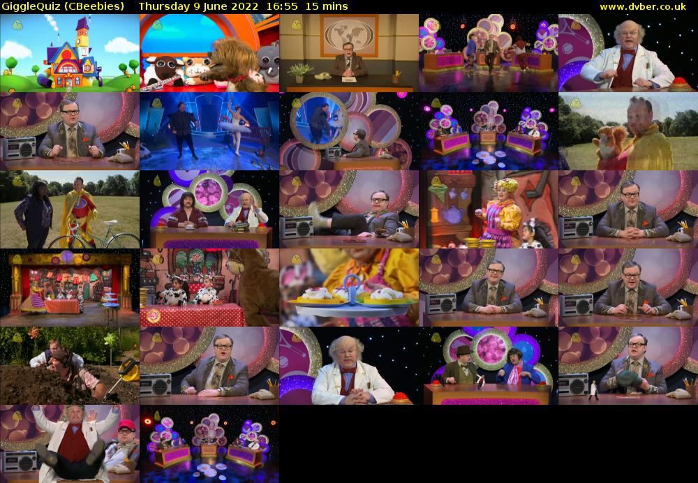 GiggleQuiz (CBeebies) Thursday 9 June 2022 16:55 - 17:10