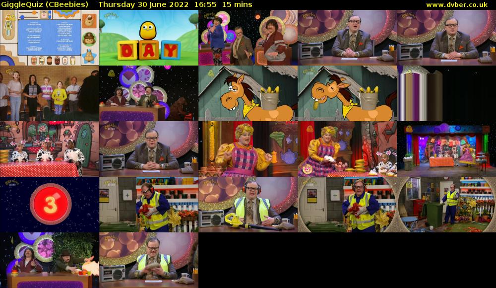 GiggleQuiz (CBeebies) Thursday 30 June 2022 16:55 - 17:10