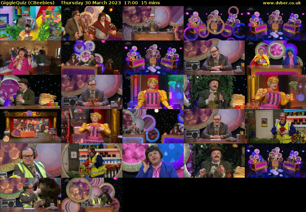 GiggleQuiz (CBeebies) Thursday 30 March 2023 17:00 - 17:15
