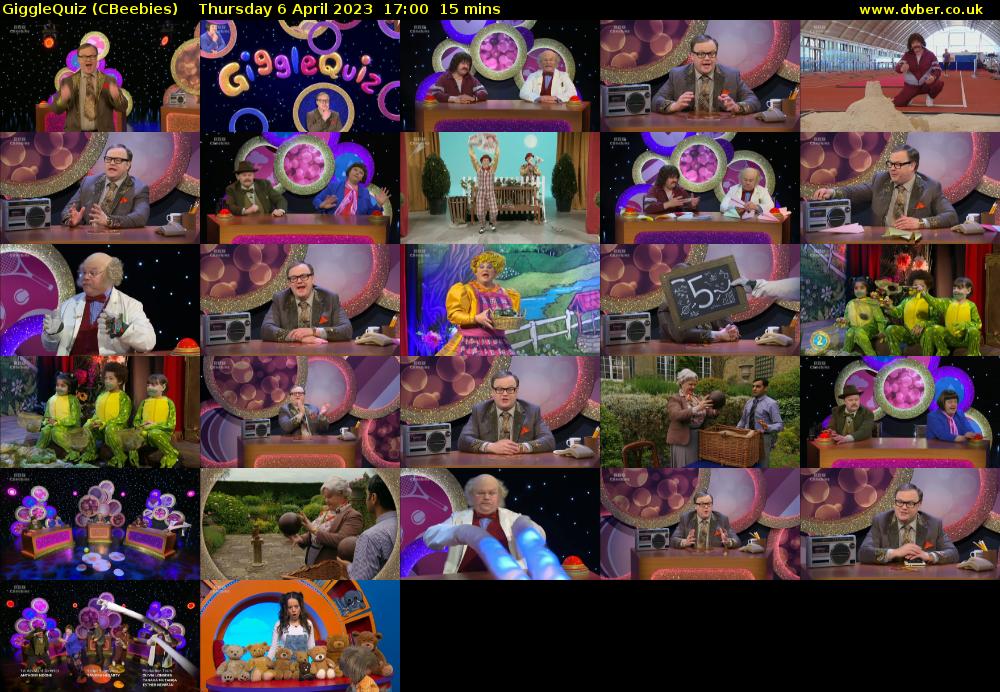 GiggleQuiz (CBeebies) Thursday 6 April 2023 17:00 - 17:15