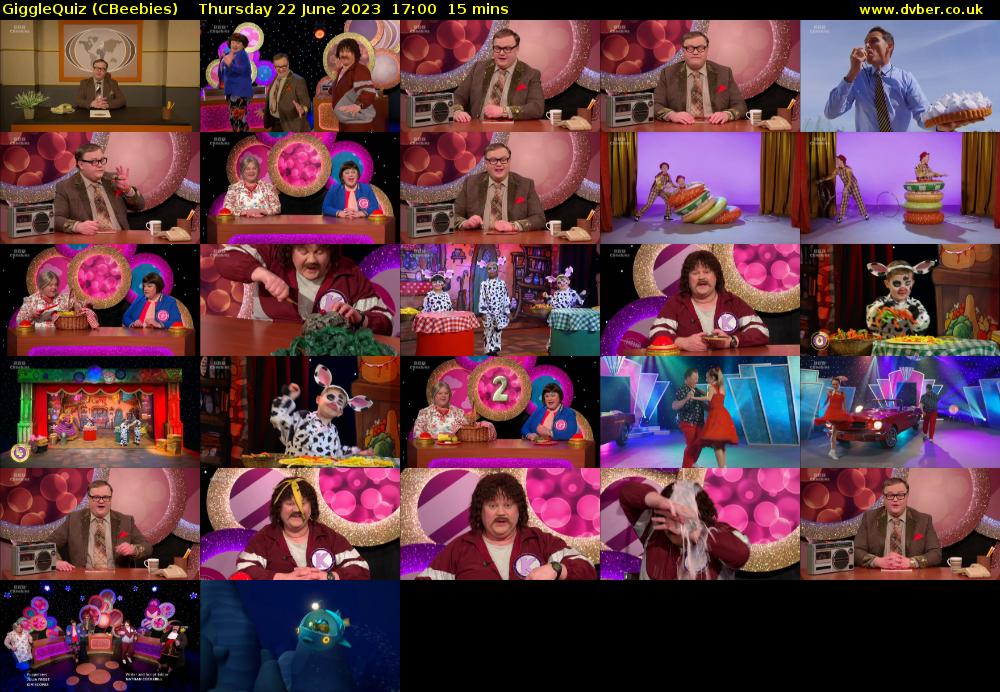 GiggleQuiz (CBeebies) Thursday 22 June 2023 17:00 - 17:15