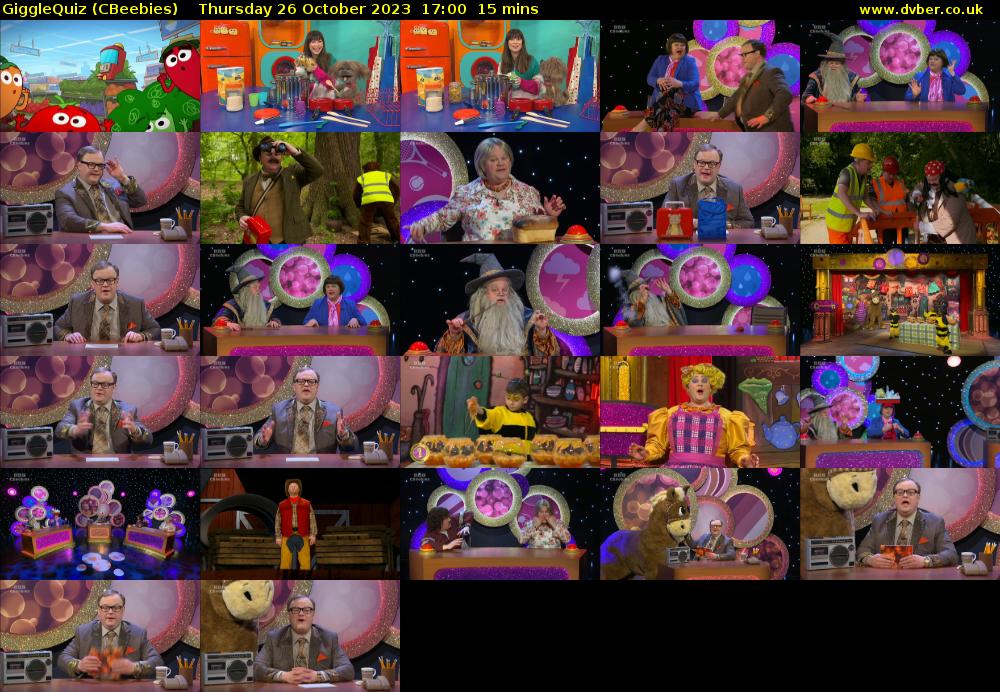 GiggleQuiz (CBeebies) Thursday 26 October 2023 17:00 - 17:15