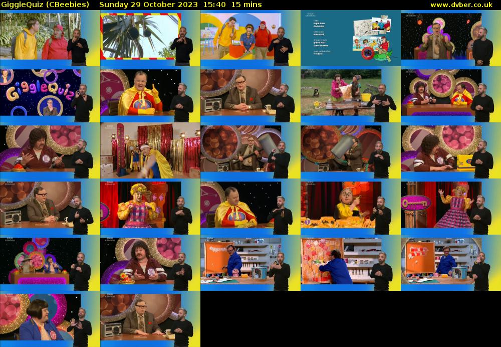 GiggleQuiz (CBeebies) Sunday 29 October 2023 15:40 - 15:55