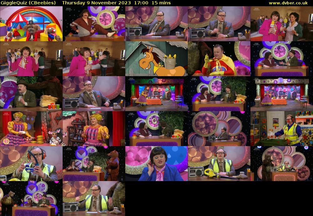 GiggleQuiz (CBeebies) Thursday 9 November 2023 17:00 - 17:15