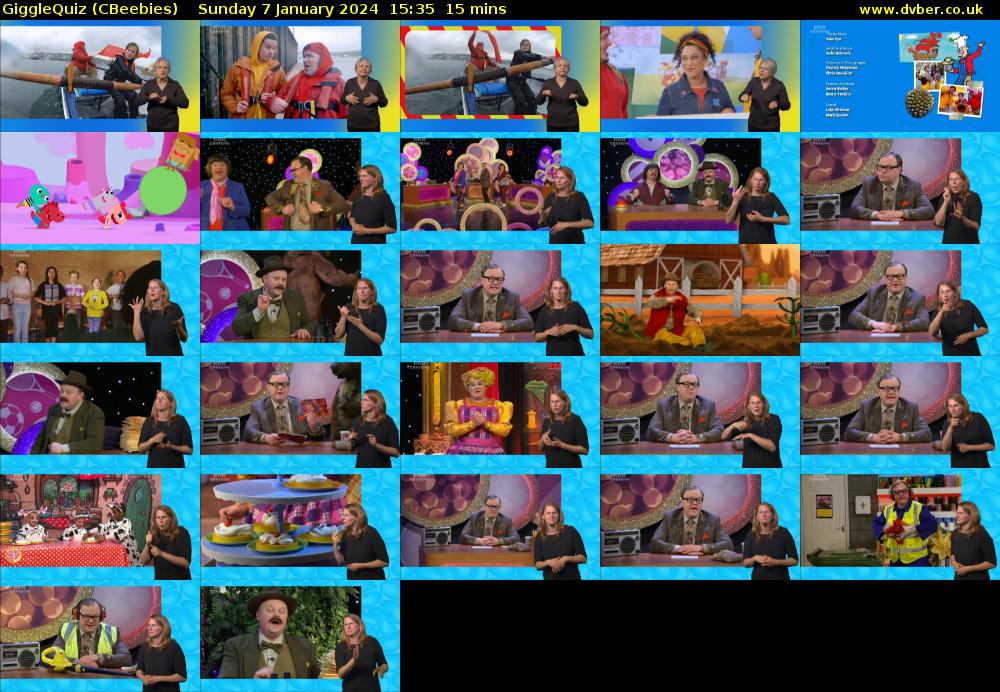 GiggleQuiz (CBeebies) Sunday 7 January 2024 15:35 - 15:50
