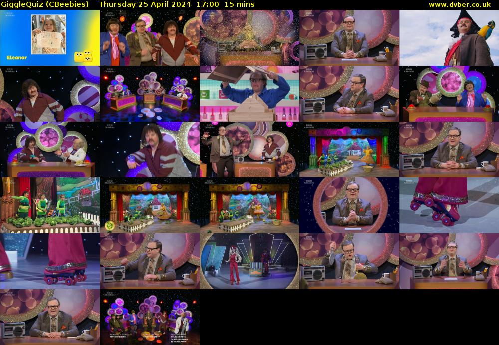 GiggleQuiz (CBeebies) Thursday 25 April 2024 17:00 - 17:15