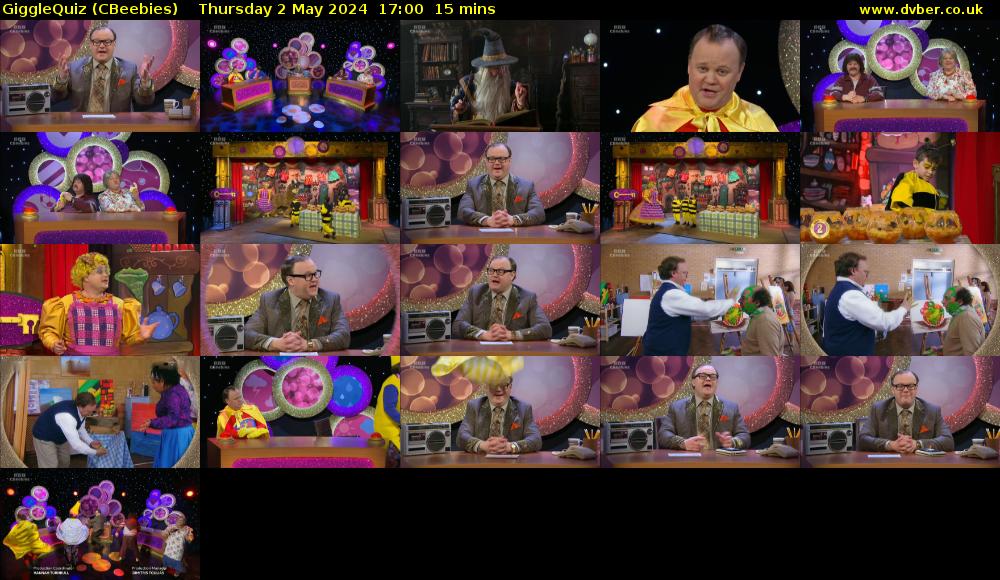 GiggleQuiz (CBeebies) Thursday 2 May 2024 17:00 - 17:15