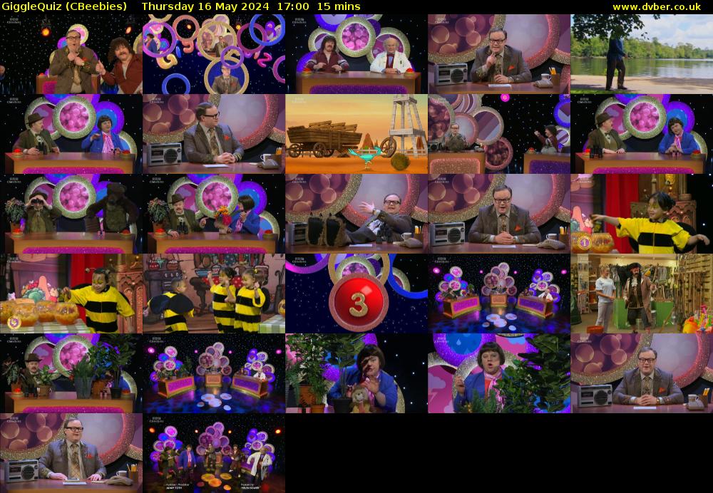 GiggleQuiz (CBeebies) Thursday 16 May 2024 17:00 - 17:15